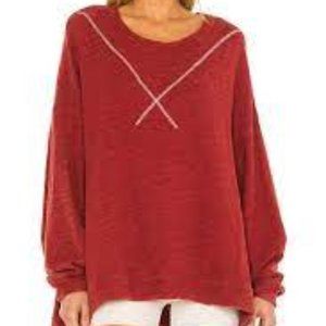 Free People Come Again Tee -RED-L NWT